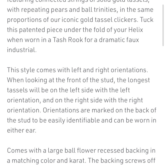 Maria Tash Tassel Bar threaded stud earring - Picture 6 of 12